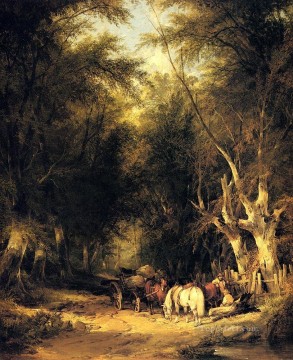 Shayer Snr William Painting - In The New Forest rural scenes William Shayer Snr